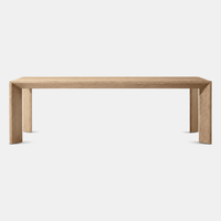 Ensemble de table à manger rectangulaire de style moderne du milieu du siècle, avec pieds angulaires spectaculaires et chaises en tissu, pour les designers d'intérieur