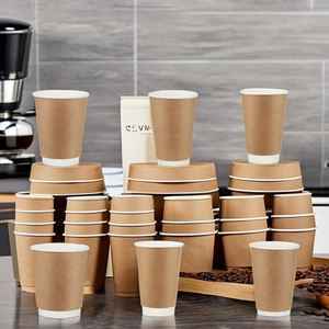 Gobelets en papier jetables à double paroi de 90 mm, écologiques, biodégradables, imperméables, avec logo personnalisé imprimé, pour boissons chaudes et café - Product Image 4