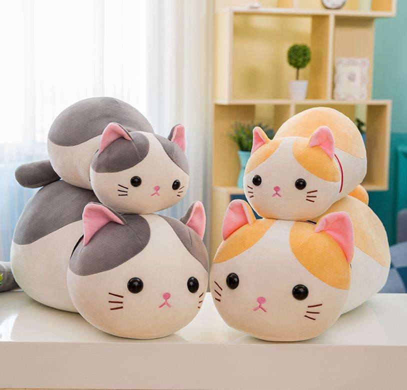 35/50cm lindo gato suave almohada de felpa sofá cojín gato Kawaii animales  de peluche juguetes muñeca para niños niña regalo encantador