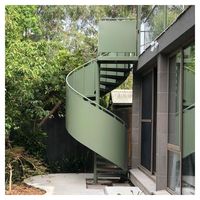Escalier en colimaçon de luxe Prima en acier inoxydable, escalier flottant avec balustrade en verre pour hôtel et appartement