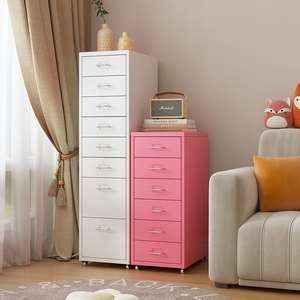 Armoire de rangement avec tiroirs verrouillables, design minimaliste écologique, armoire verticale à 5 tiroirs en acier antirouille pour atelier - Product Image 3