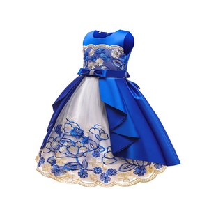 Nuevo Diseño, Vestido de Fiesta para Niñas, Venta al por Mayor, Vestidos de Satén para Niñas, Vestidos de Flores para Bodas - Product Image 3