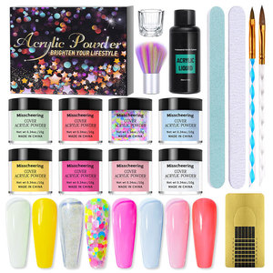 Kit de 6 poudres à tremper pour nail art, poudre miroir 3D à effet cristal, outils d'extension à paillettes pour manucure - Product Image 1