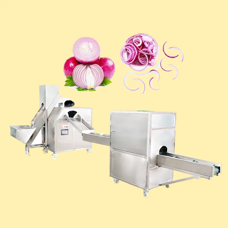 AICNPACK high capacity onion peeling cutter dehydrator machine skin peeler processing line
