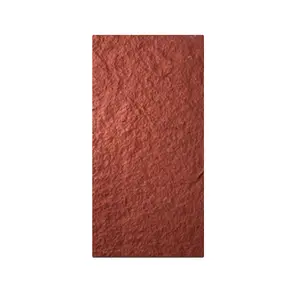 Dekorasi veneer panel dinding merah berkarat, batu granit fleksibel mudah dipasang di dalam dan luar ruangan
