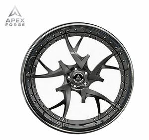Jantes forgées classiques personnalisées APEX FORGE 22 <span class=keywords><strong>24</strong></span> 28 26 pouces, jantes concaves chromées, jantes forgées Rucci 2 pièces à rayons multiples - Product Image 5