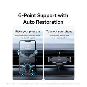 <span class=keywords><strong>Baseus</strong></span>-Soporte de teléfono para coche, para ventilación de aire, flexible, para iPhone, Samsung, Gravity, GPS - Product Image 4