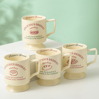 [Personnalisation] Tasse à lait en porcelaine de style français, jaune laiteux, résistante aux hautes températures, compatible micro-ondes, moderne, minimaliste, motif dessin animé