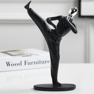 Estatua <span class=keywords><strong>de</strong></span> Músico Abstracta Negra <span class=keywords><strong>de</strong></span> Resina, Figura Artificial, Modelo <span class=keywords><strong>de</strong></span> Personaje, Decoración para Vinoteca, Figura <span class=keywords><strong>de</strong></span> <span class=keywords><strong>Anime</strong></span> Pintada a Mano - Product Image 4