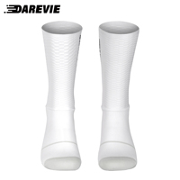 Chaussettes de vélo Darevie Sport blanches, extensibles, respirantes, de niveau compétition, en tricot
