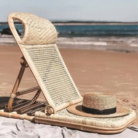 Mobilier de jardin pliable et moderne, chaise de plage d'extérieur en bois
