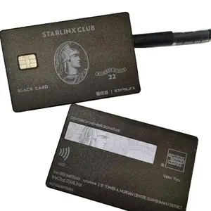 Personalização laser gravado amex, cartão expresso em branco atm face metal cartão de crédito mestre