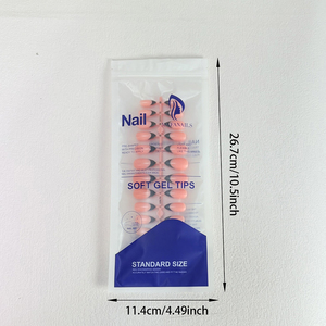 144 Pezzi <span class=keywords><strong>Unghie</strong></span> Finte Francesi a <span class=keywords><strong>Mandorla</strong></span> Media, Semplici Punte Rosse e <span class=keywords><strong>Nere</strong></span> Lucide per Copertura Completa - Product Image 6