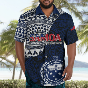 Camisa Hawaiana con Botones para <span class=keywords><strong>Hombre</strong></span>, Diseño de Águila Calva de Samoa Americana 2026, Estampado Tribal Samoano, Talla Grande, Informal, para Playa - Product Image 3