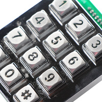 Teclado Impermeable de Aleación de Zinc/Metal, Matriz de 3x4, Teclado Retroiluminado para Sistema de Control de Acceso