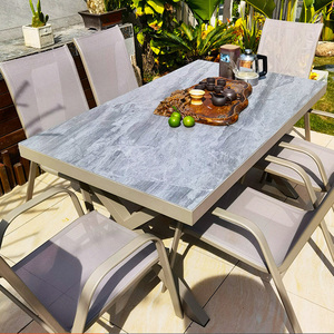 Best-selling Retractable <b>Plastic</b> Wood Dining <b>Table</b> Waterproof Garden Courtyard <b>Outdoor</b> Set of <b>Tables</b> and Chairs Premium Composit - Product Image 3