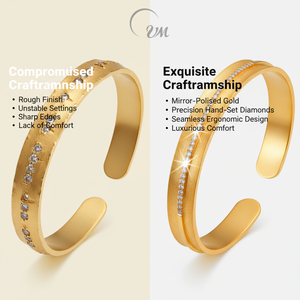 18K Solid Gold Yellow Gold Diamond-Studded Minimalist Hammer Pattern Design Elegant Fine Unisex NGTC Certified <b>Bangle</b> - Product Image 6