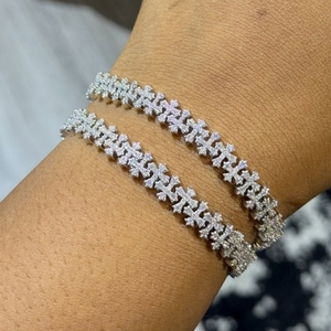 Premium Quality Vvs Iced Out 8mm <b>Infinity</b> Link Cross Tennis <b>Bracelet</b> 925 Sterling Silver Gold Plated Moissanite Extra Sparkle - Product Image 3