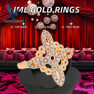 Accesorios de Moda, Anillo de Bruja de Cobre Laminado en Oro de 14K, Circonita Cúbica de Moda, Diamante Brillante, <span class=keywords><strong>Buena</strong></span> <span class=keywords><strong>Suerte</strong></span>, Brujería - Product Image 3
