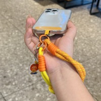 Cordon de téléphone tressé coloré avec pendentif étoile, bracelet court DIY pour appareil photo CCD, porte-clés, ornement suspendu Modèle B20