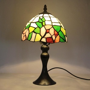 LongHuiJing 8Inch Stained Glass <strong>Table</strong> Lamp Iron Spindle Base E26 E27 Socket Grape Baroque Clear Glass Pattern Shade Hot Sale - Product Image 3