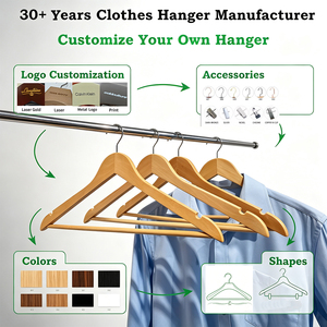 Perchas de Madera Personalizadas para Tiendas de <span class=keywords><strong>Ropa</strong></span>, Perchas para Trajes, Abrigos y Vestidos, Perchas de Madera Personalizadas, Cintre Vetement - Product Image 1
