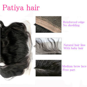 Frontale dell'onda del corpo 13x4 13x6 Pre sbiancato Pre pizzicato pizzo frontale capelli grezzi pizzo trasparente o chiusura frontale in pizzo HD da orecchio a orecchio - Product Image 5