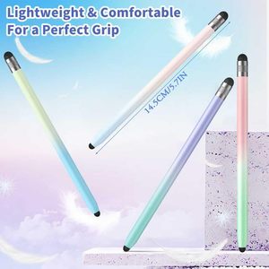 Stylet 2 en 1 en aluminium, 6 pièces, <span class=keywords><strong>pour</strong></span> tablettes <span class=keywords><strong>IPad</strong></span>/iPhone/Android, haute précision, sensibilité, double embout en caoutchouc (6 dégradés) - Product Image 5