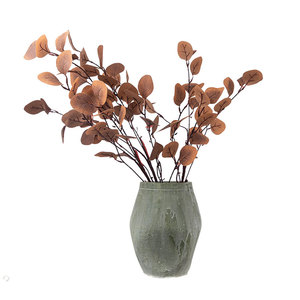 Feuilles d'<span class=keywords><strong>eucalyptus</strong></span> artificielles en soie, 12 v MW26642, plantes décoratives, tige de feuilles de couleur verte et brune - Product Image 4