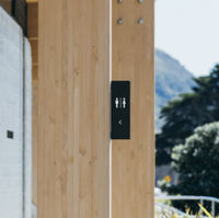 Nouveaux numéros de maison Led personnalisés intérieur clair acrylique toilettes Braille plaques de porte de toilette signe avec lumière