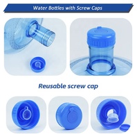 Bouteille d'eau en plastique de qualité alimentaire en PC épaissi, 5 gallons, 11,3 litres, 15L, 16L, 17 litres, 18L, 18,9L, réutilisable, pour eau minérale