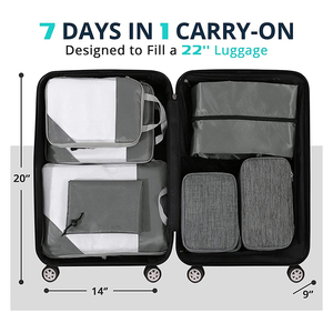 Aangepaste 7-Set Verpakking Kubussen Fabrikant Directe Compressie Reisorganisator Make-Up Borstel Opslag Koffer Essentials - Product Image 2