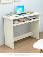 Bureau d'ordinateur mural moderne de 40 cm, long et étroit, panneau rectangulaire de 30 cm de large, bois, usage commercial, table d'appoint murale de 20 cm