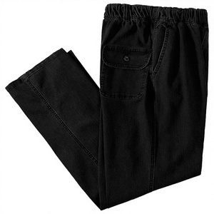 กางเกงยีนส์เดนิมทรงตรงเอวกลางสำหรับผู้ชาย แบบขายส่ง สั่งทำได้ เป็นมิตรกับสิ่งแวดล้อม แห้งเร็ว กันลม ระบายอากาศได้ดี สำหรับฤดูใบไม้ร่วงและฤดูหนาว สีเข้ม - Product Image 3