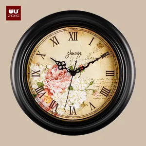 Whole sale cheap price non-ticking silent unique design large rustic antique OEM wall clock for farmhouse decoration