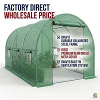 Serre tunnel en plastique PE 300x300x200 professionnelle de Chine, écologique, pour jardin, avec structure métallique traitée sous pression