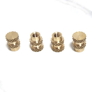 Inserts filetés moletés en laiton M4 M5 M6 M10 métriques à pas grossier DIN 548-1986 Grade A traités thermiquement pour équipements de communication - Product Image 4