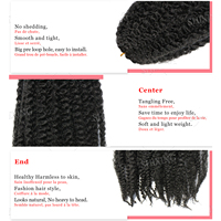 Cheveux Tressés Marley Twist 18 Pouces, Synthétiques Afro Crépus Bouclés au Crochet pour Femmes, Extensions de Cheveux à Tresser Marley