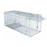 Cage de piège à animaux humain pliable galvanisée 94x34x36 cm
