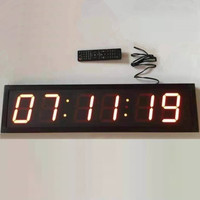 Tabung Nixie Besar Jam LED 4 Inci 6 Digit Angka dengan Stopwatch dan Penghitung Waktu Mundur/Mundur