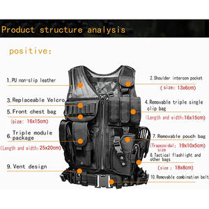 سترة تدريب كبيرة الحجم قابلة للتعديل وقابلة للتنفس مع حزام قابل للفصل وحامل مسدس متين وعملي - Product Image 3