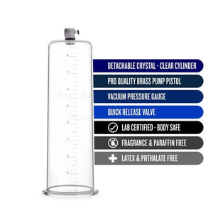 6-Size Cilinder Heren Vacuümverbeteringspomp Vacuümmeter Doorzichtig Handvat Penis Verhogen Mannelijke Masturbator Volwassen Trainer 100% - Product Image 3