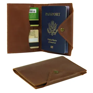 Vente en gros d'articles cadeaux en cuir de créateur portefeuille de voyage porte-cartes porte-passeport personnalisé