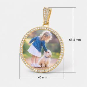 Custom Iced Out Zircon Memory Photo <b>Locket</b> Pendant Hip Hop Style Silver Plated Necklace - Product Image 2