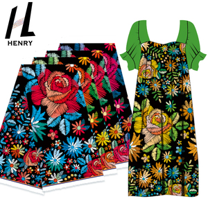 Henry Factory New Design Nice Red Rose Simple Pattern Print Fabric per abito Islander - Product Image 2