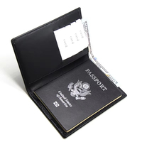 Porte-passeport avec logo personnalisé en gros Carte en cuir de luxe Porte-passeport avec blocage RFID