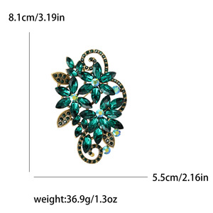 Broche de Flor para o Peito Feminino Banhado a Ouro com Cristais Incrustados em Liga, Estilo Europeu Americano de Alta Qualidade, Elegante e Sofisticado - Lançamento Quente - Product Image 5