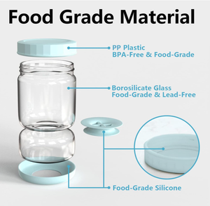 High Borosilicate Glass Modern Kitchen <strong>Pickle</strong> <strong>Jar</strong> with Strainer Flip Food Safe Storage - Product Image 6