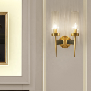 Lámparas de pared de pantalla de vidrio de tendencia de nuevo diseño, lámpara de pared de lujo de oro moderno con luz nórdica - Product Image 1