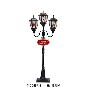 Farol de Navidad de Plástico Rojo y Blanco con Luces LED y <span class=keywords><strong>Música</strong></span> para las Fiestas - Product Image 5